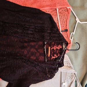 Maurices Black and Coral Sweaters